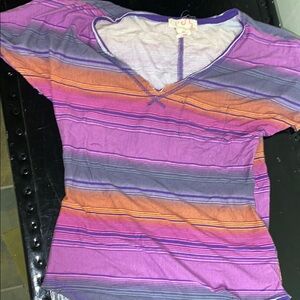 OP Purple and Orange Fitted Short Sleeve Tee